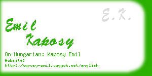 emil kaposy business card